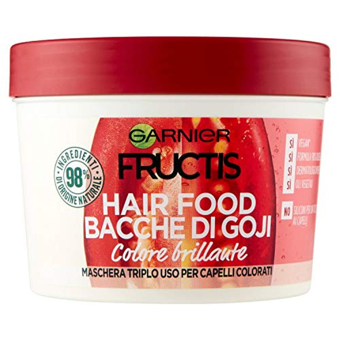 FRUCTIS Hair Food Bayas de Goji Máscara Nutriente 3 en 1 con fórmula vegana