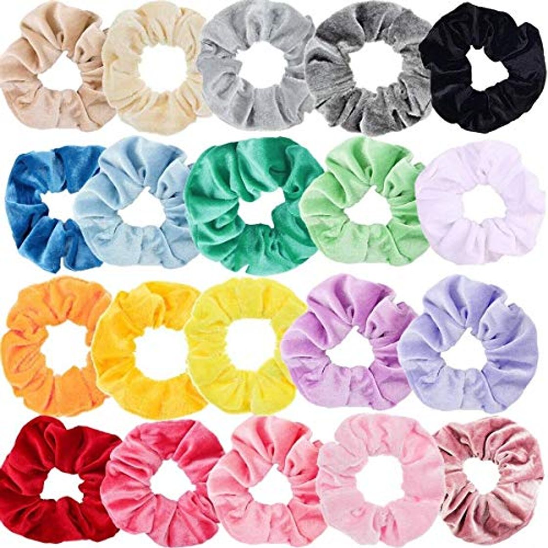 Sinwind 20pcs Scrunchies Terciopelo elástico pelo bandas Lazos para el cabello Terciopelo