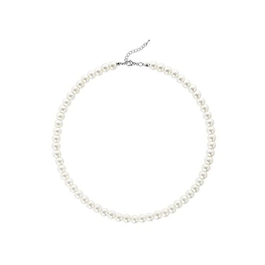 BABEYOND Collar Redondo de Perlas de Imitación de Perlas Collar de Perlas