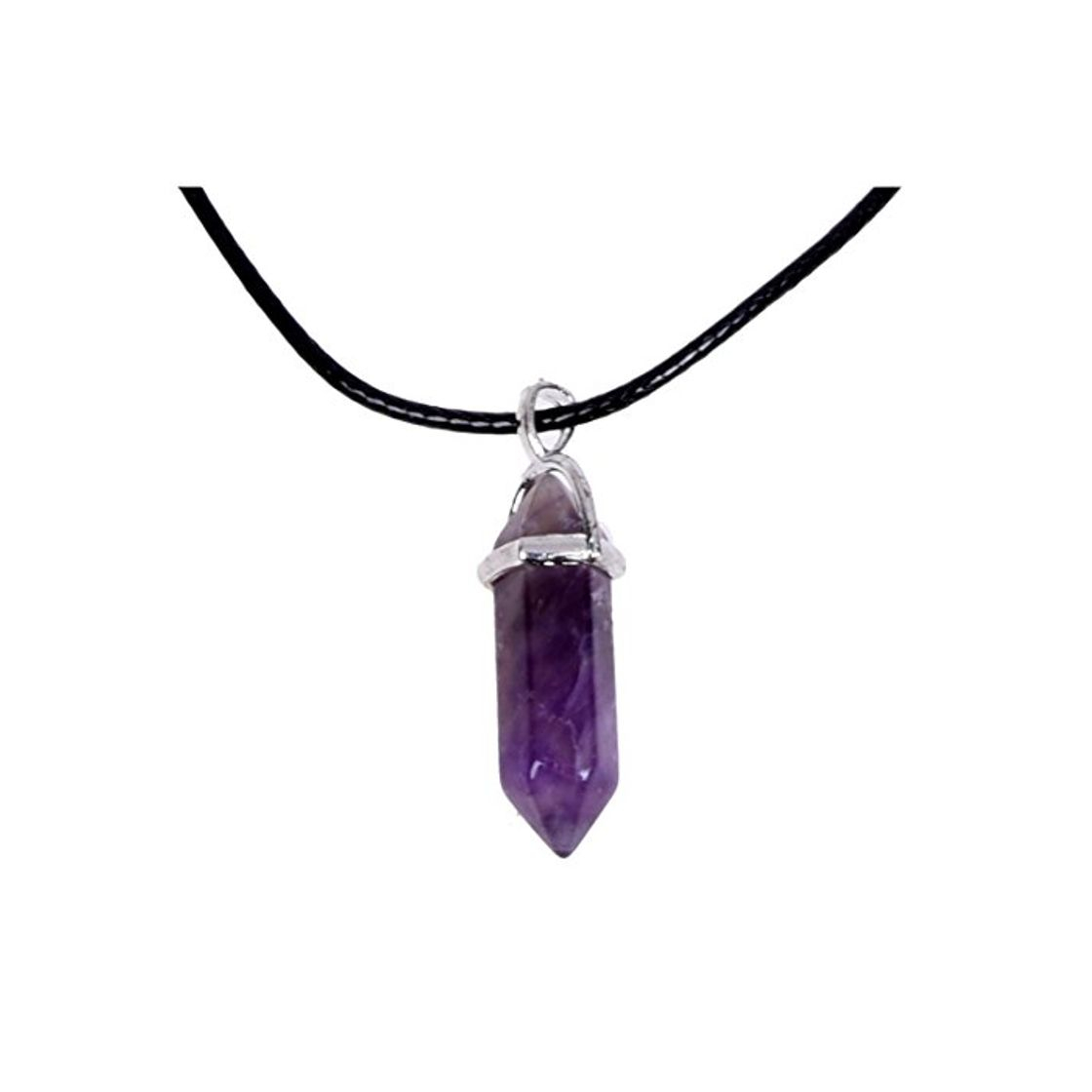 Social SODIAL(R) Collar colgante de cuarzo de piedras preciosas naturales de curacion de