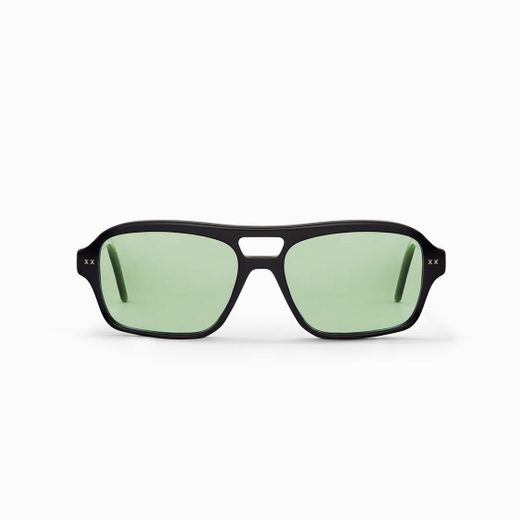 Damien / Black / Green sunglasses