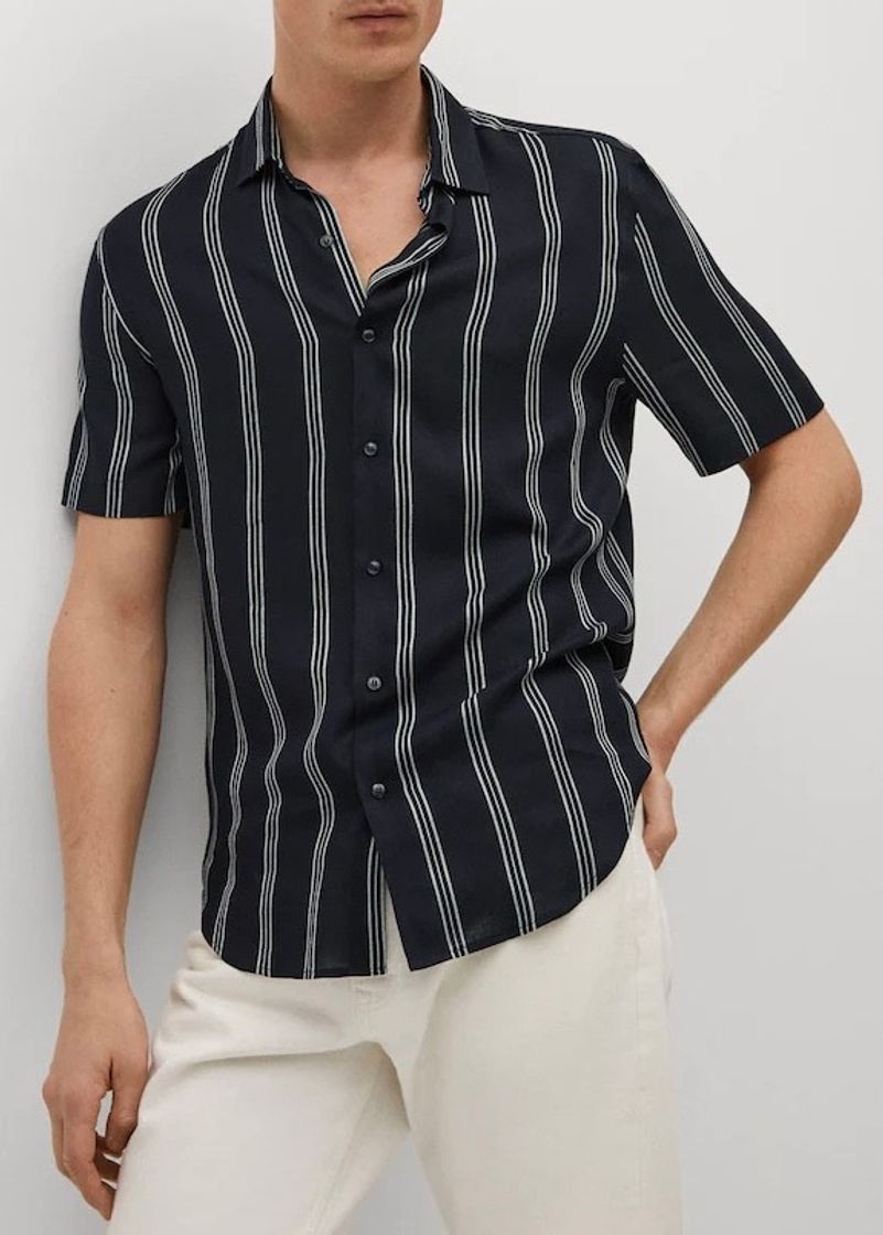 Moda Camisa regular-fit fluida rayas - Hombre