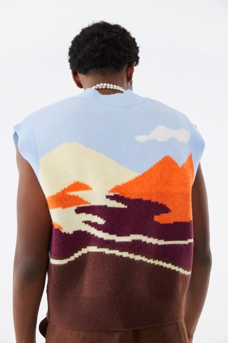 Moda Sunset Scene Knitted Vest