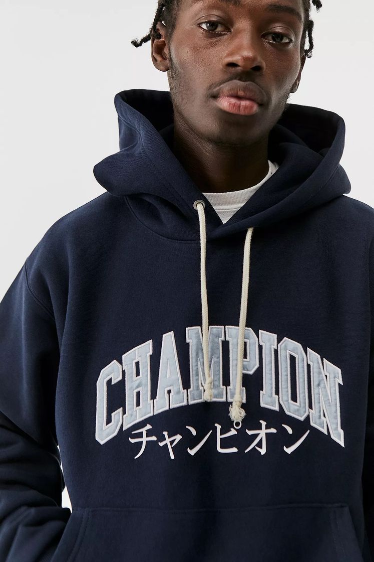 Fashion Champion UO Exclusive Navy Japanese Varsity Hoodie