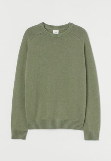 Jersey en mezcla de lana - Verde salvia - HOMBRE | H&M
