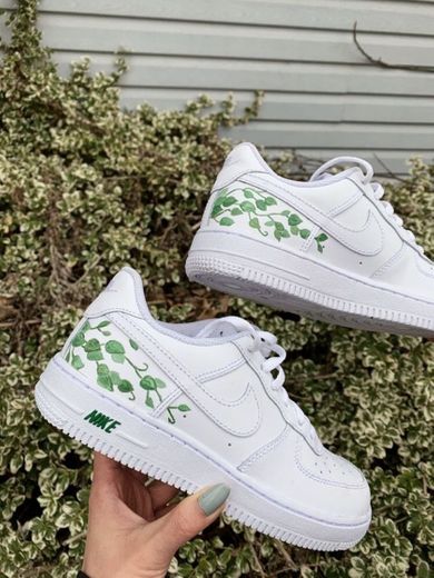 Vine/plant design custom Nike Air Force 