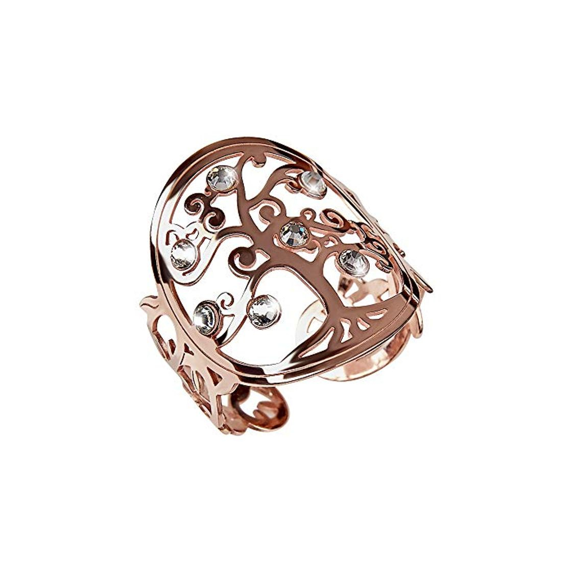 Fashion PRINCIPIO Made in Italy Anillos niña anillo mujer árbol de la vida plata 925 joyas niña original ajustable con hermosa caja regalo idea para usted especial aniversario amiga cumpleaños