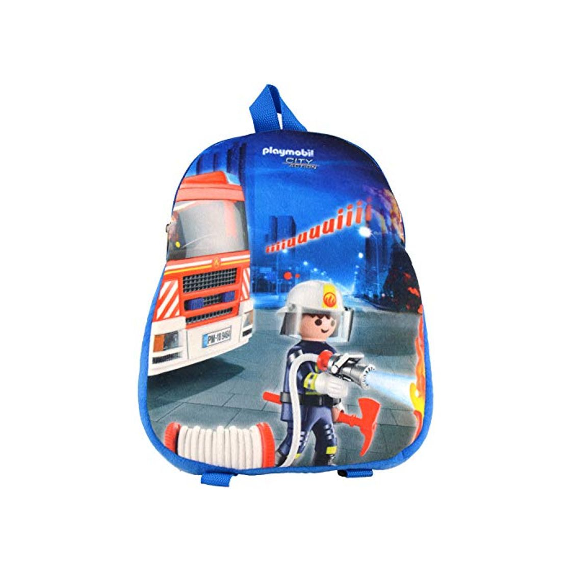 Fashion PLAYMOBIL City Action - Mochila infantil, Diseño de bomberos.