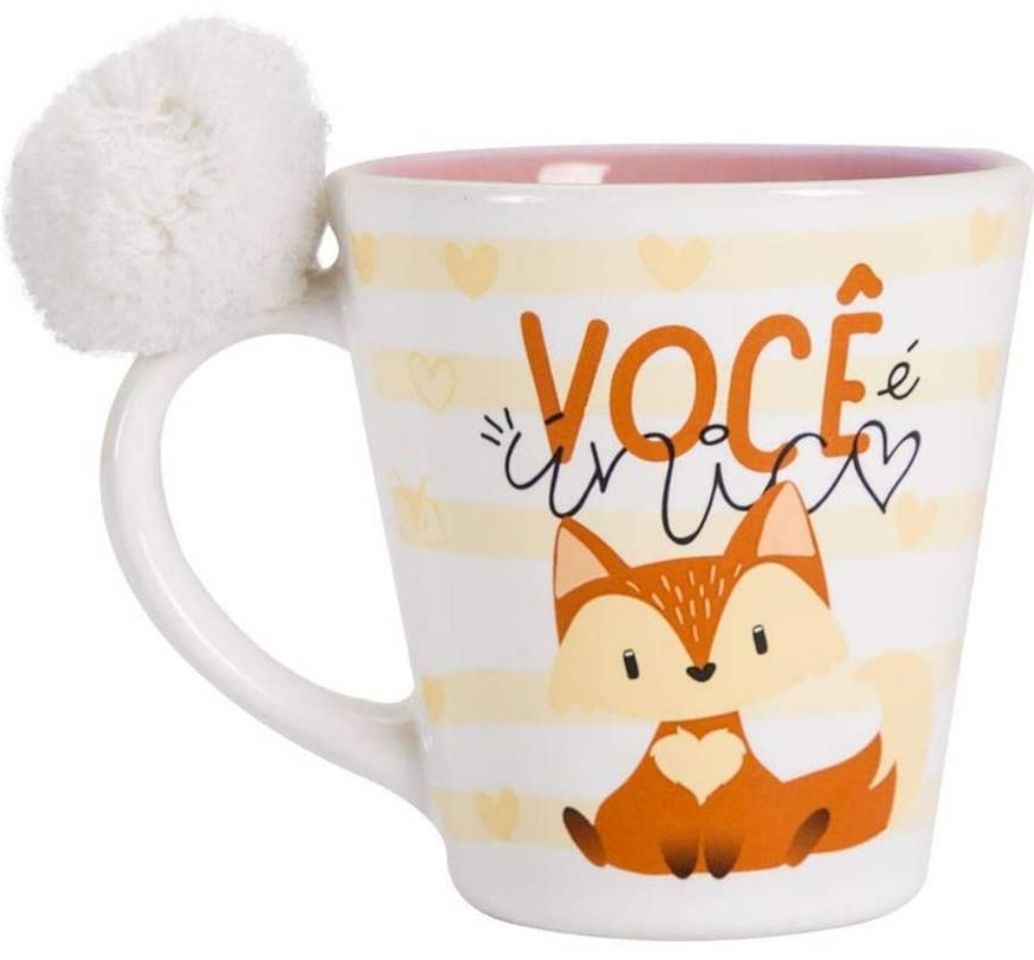 Moda Caneca pom pom 