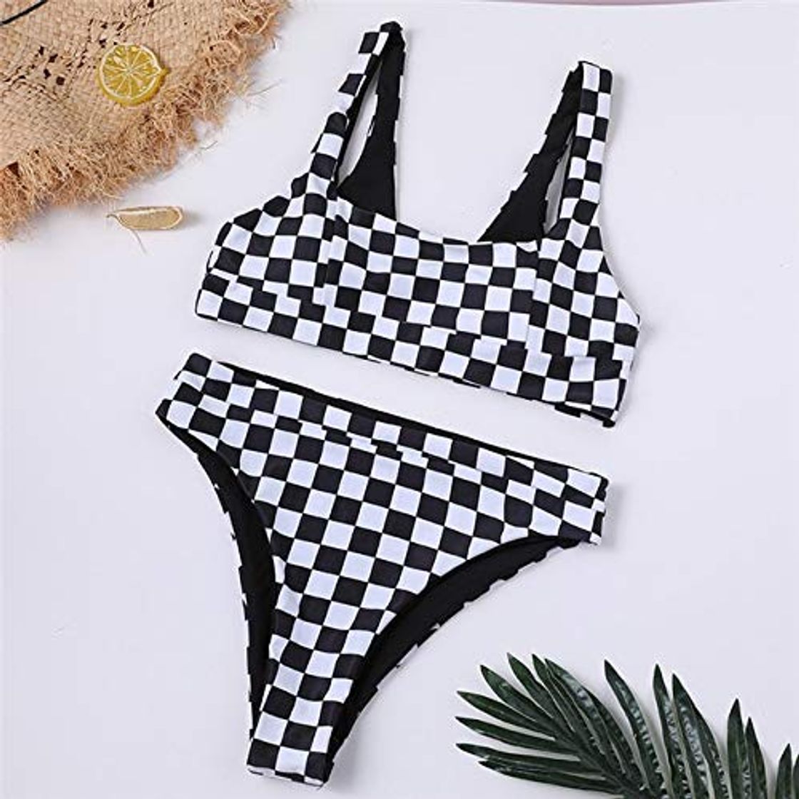 Fashion DECTN Bikini Mujer Traje de baño con Estampado de Vaca Mujer Dos Piezas Push Up Biquini Traje de baño brasileño para Mujer Traje de baño de Playa M YT07