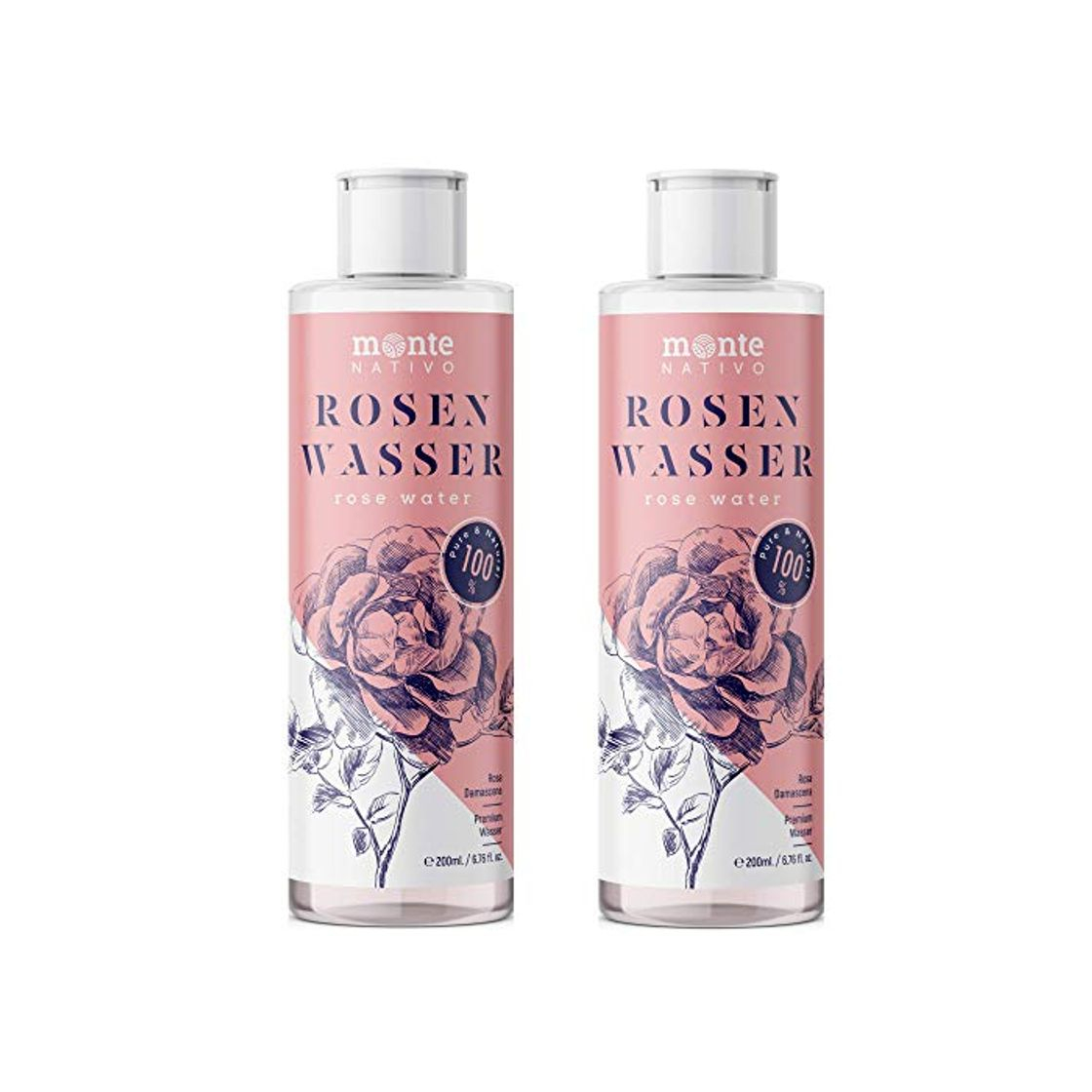 Product MonteNativo Agua de Rosas Natural 2x200ml – Hidrolato de Rosas 100% Puro