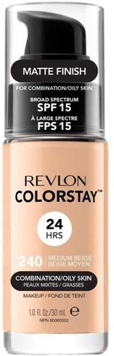 Revlon Colorstay 24H, Base de maquillaje para rostro, para cutis mixto/graso, SPF15,