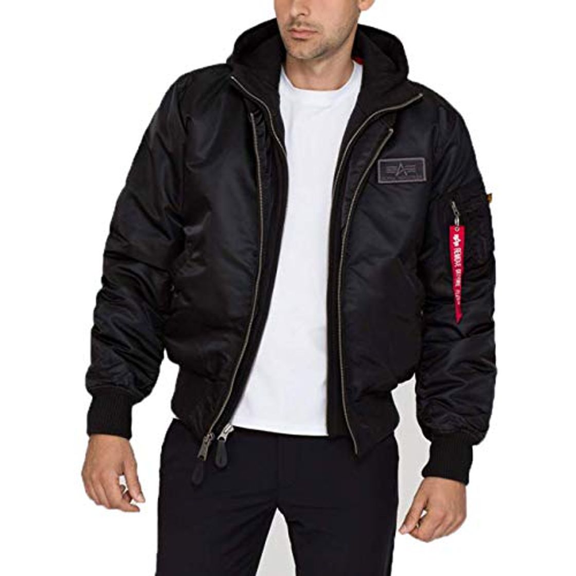 Moda Alpha Industries MA-1 D-Tec, Chaqueta Bomber para Hombre, Negro