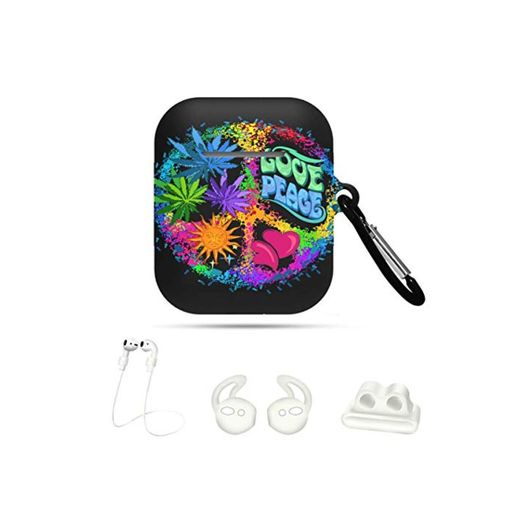 Boy Airpod Cases Pacific Symbol Hippie Leaves Cannabis Heart 5 In 1 Airpods Case Cover Airpods