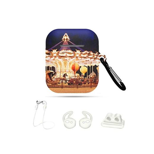 Girl Airpod Case Merry-go-Round Carousel At Night 5 In 1 Cover Airpods Case Airpods Case For Airpods