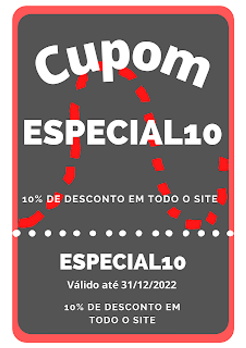 Moda Cupom Especial de 10%OFF em Todo o Site