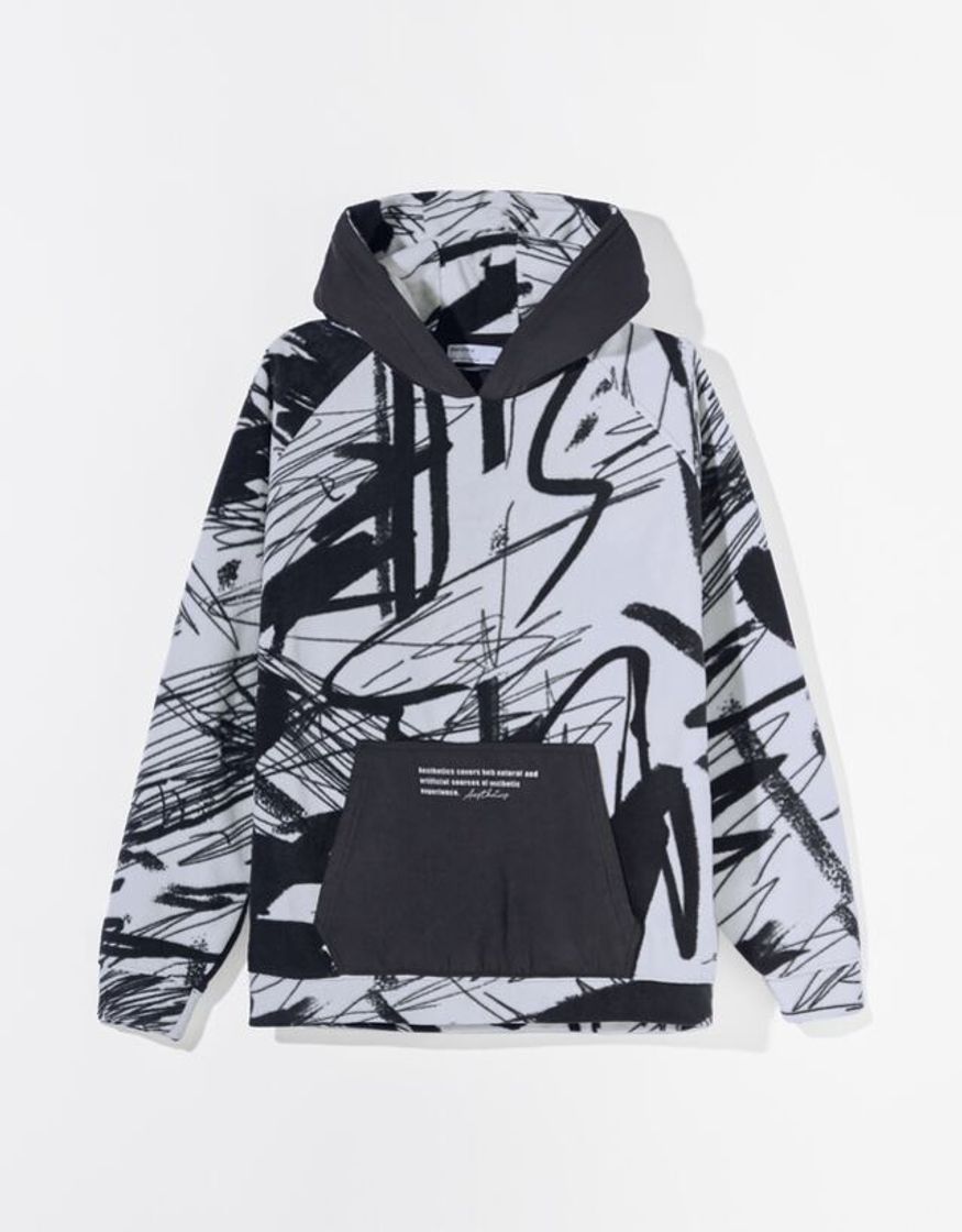 Fashion Sweatshirt capuz estampado polar 