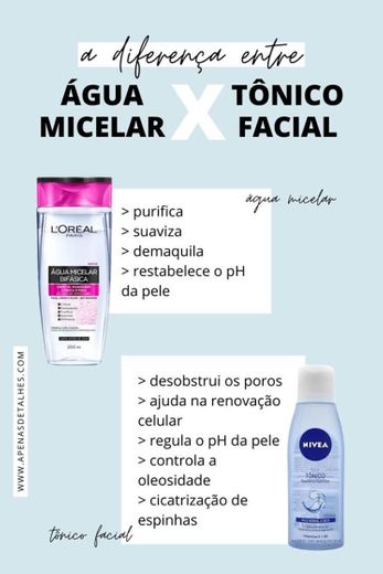 Diferença entre Água Micelar x Tônico 