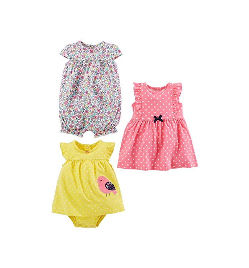 Fashion Simple Joys by Carter's Baby Girls paquete de 3 pelele, traje de