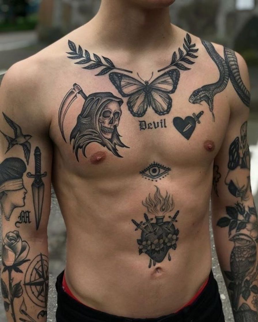 Fashion Tatuagens masculinas lindas pelo corpo vocês homens fariam?