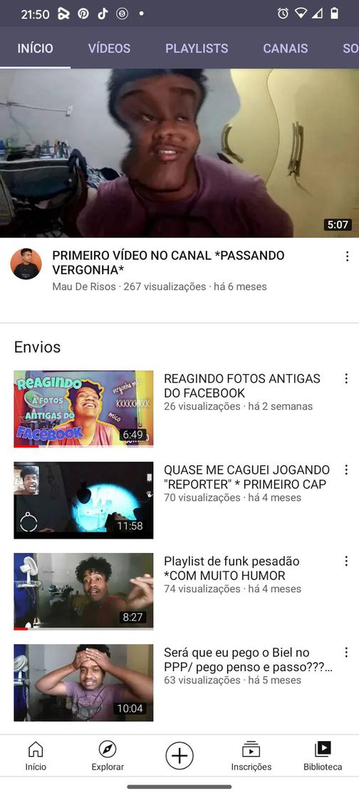 Moda Meu canal no YouTube