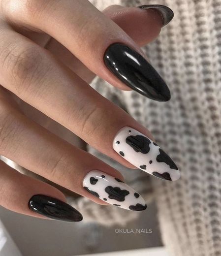 cow print nails 🐄