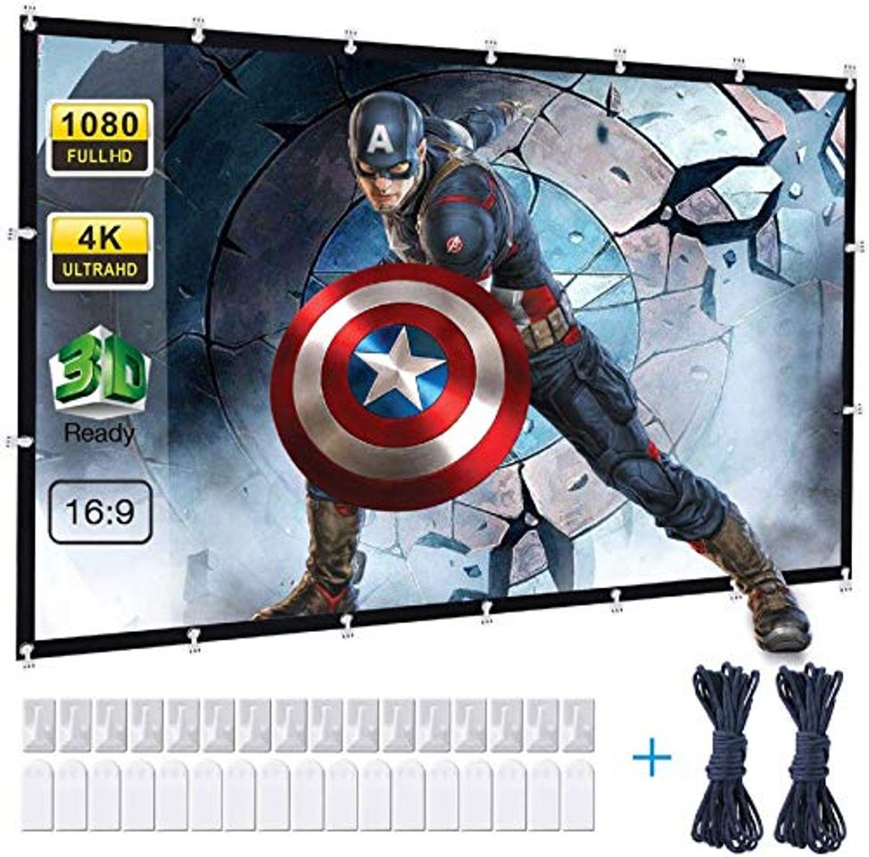 Product Powerextra Pantalla de proyector 120 Inch 16: 9 HD Plegable Antiarrugas Portátil