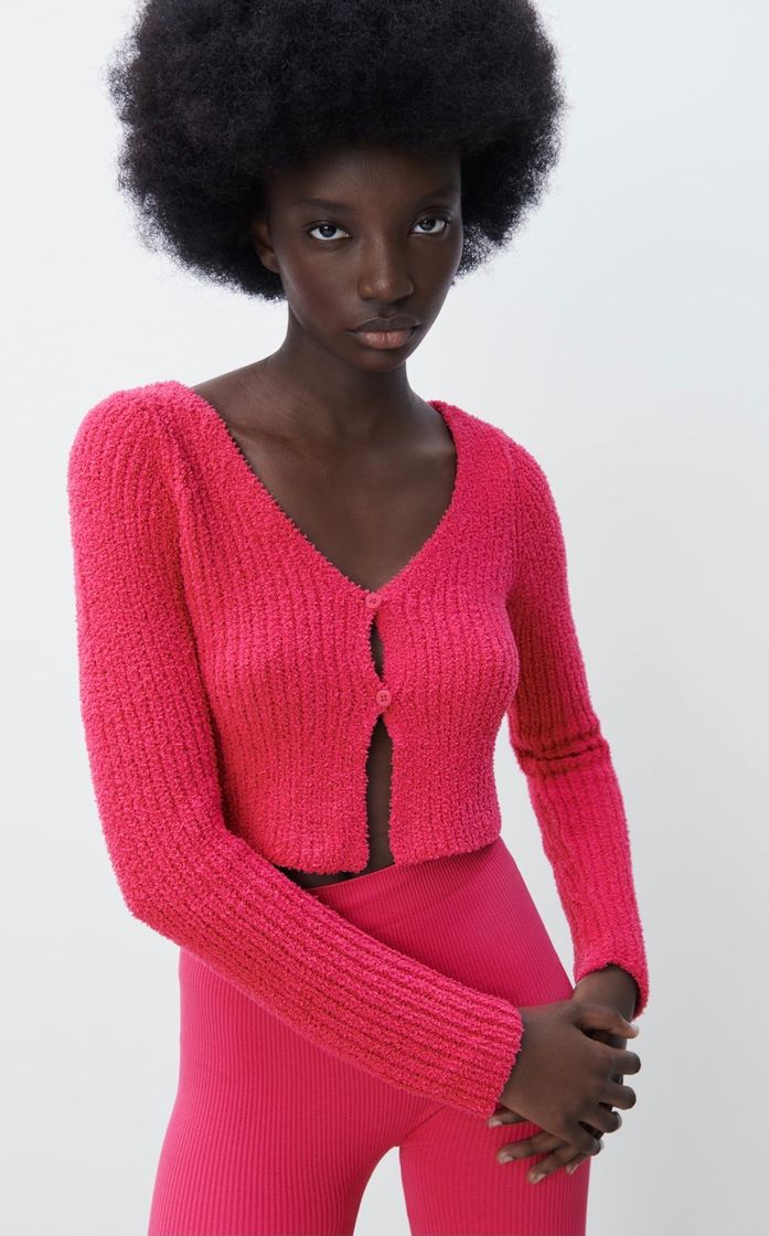 Moda Cardigan Rosa 