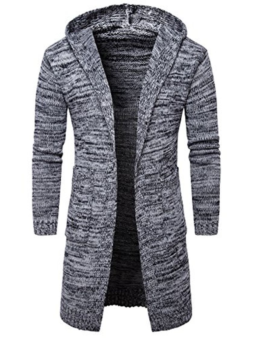 Producto Pinkpum Cardigan Abrigo Manga Larga Casual Suéteres para Hombres Cuello de Solapa