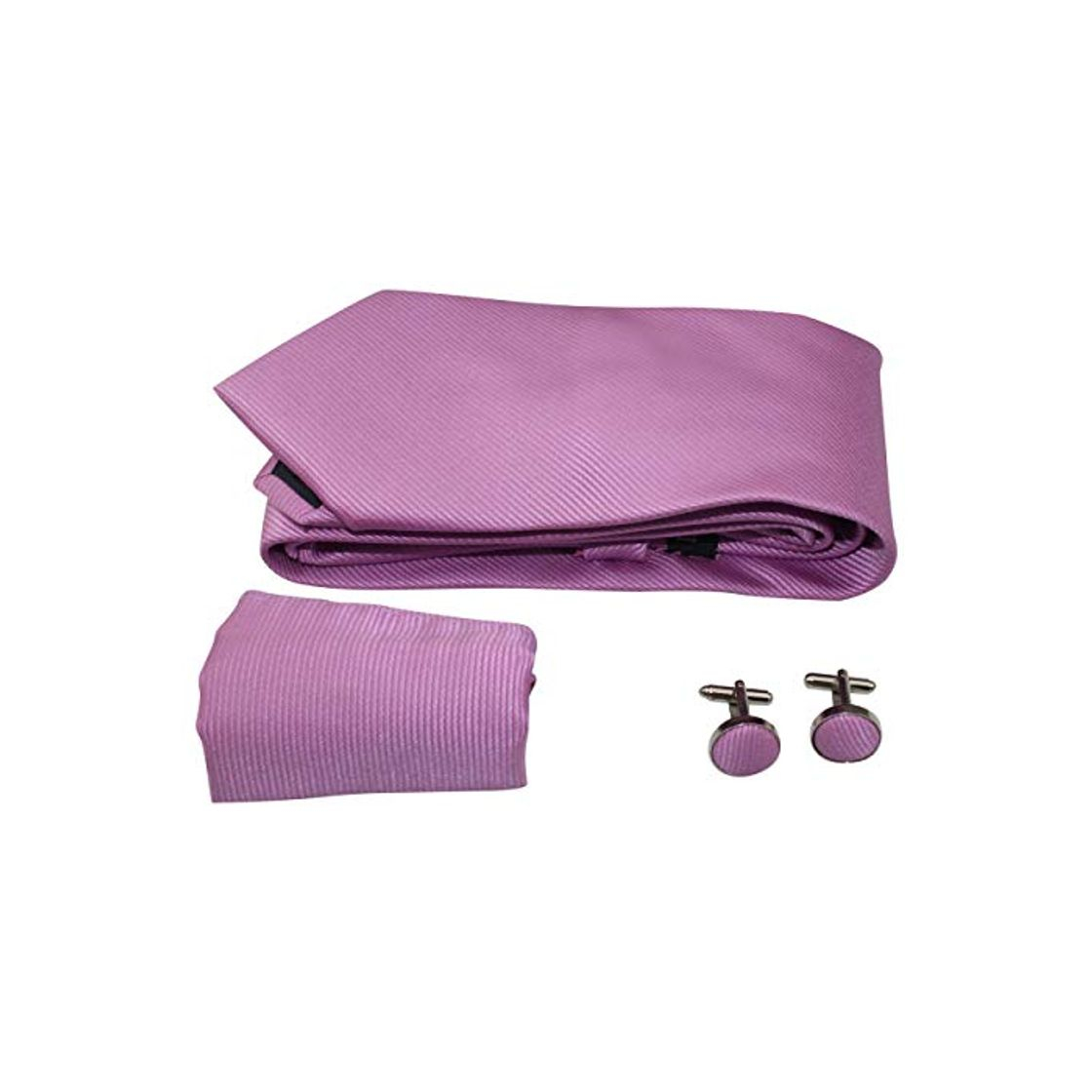 Moda ZAREN Pañuelo de bolsillo con corbata morada con gemelos