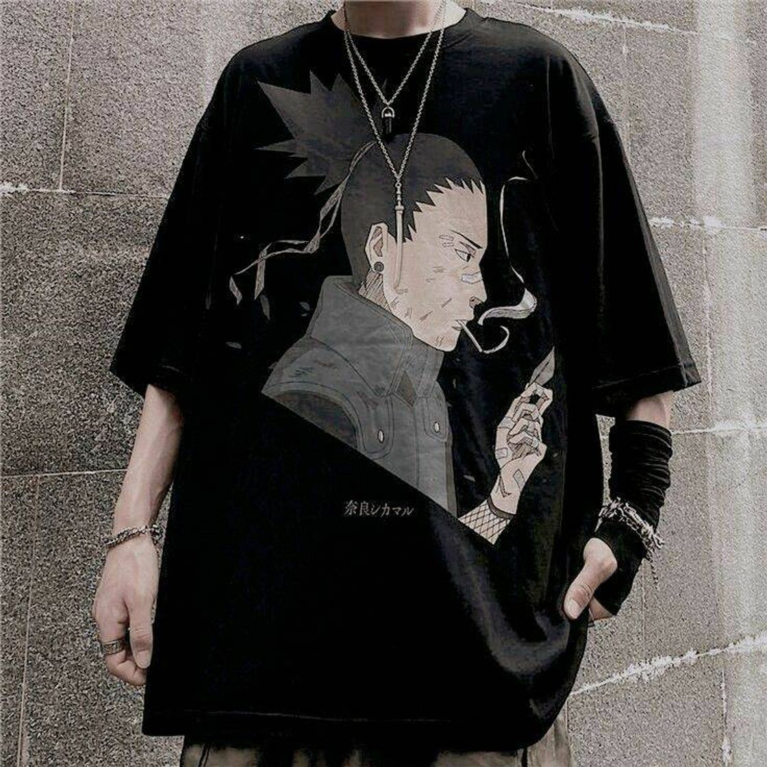 Fashion Camisa anime estampa Shikamaru