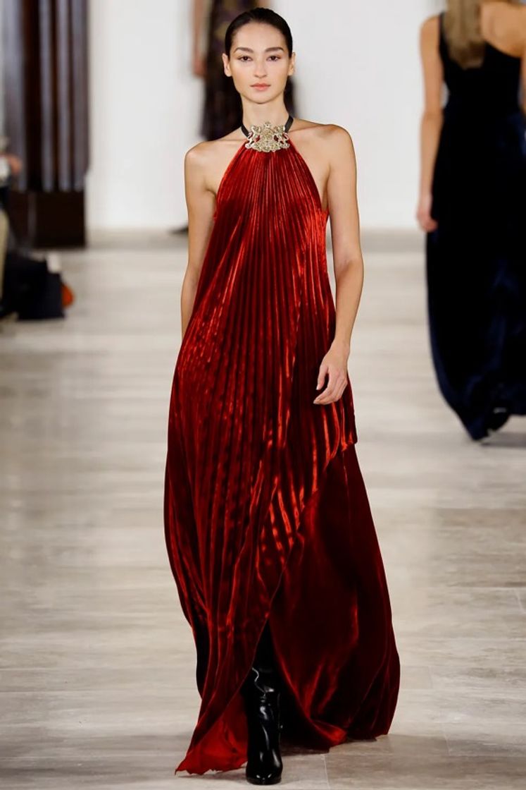 Social Red velvet dress Ralph Lauren FW2016