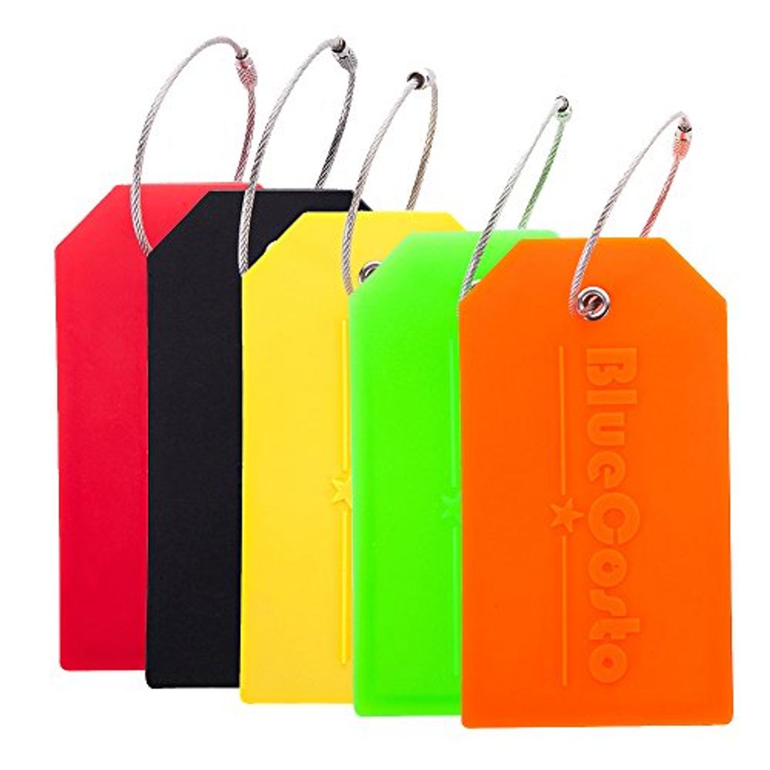 Producto BlueCosto 5X Colores Etiquetas para Equipaje Etiqueta para Dirección de Maleta Luggage