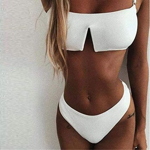 Bikini Conjunto De Bikini Sexy Sólido Conjunto De Tiras Cruzadas Traseras Top De Tubo Bikini 2020 Traje De Baño De Moda para Mujer Traje De Baño De 2 Piezas Traje De Baño Biqu