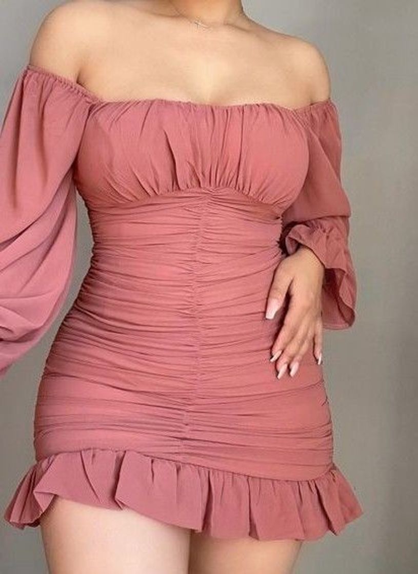 Moda Vestido charmoso rosa