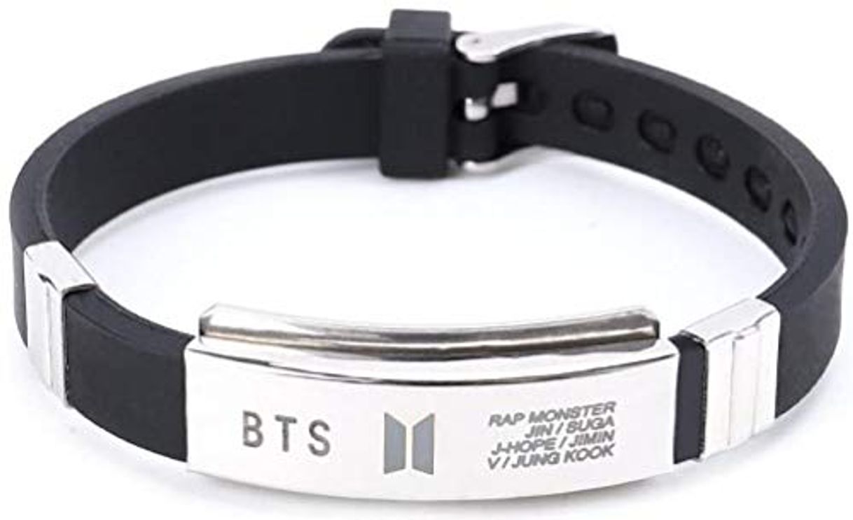 Moda Kpop BTS Bangtan - Pulsera unisex de acero inoxidable con colgante de