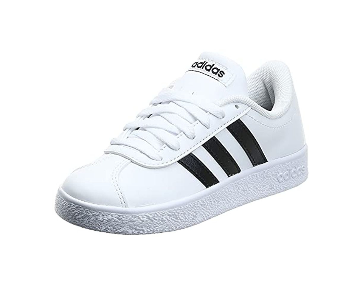 Moda Adidas VL Court 2.0 K - Zapatillas de Deporte, Unisex Adulto, Blanco,