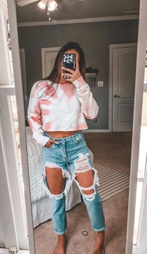 tie dye with jeans.🤩
