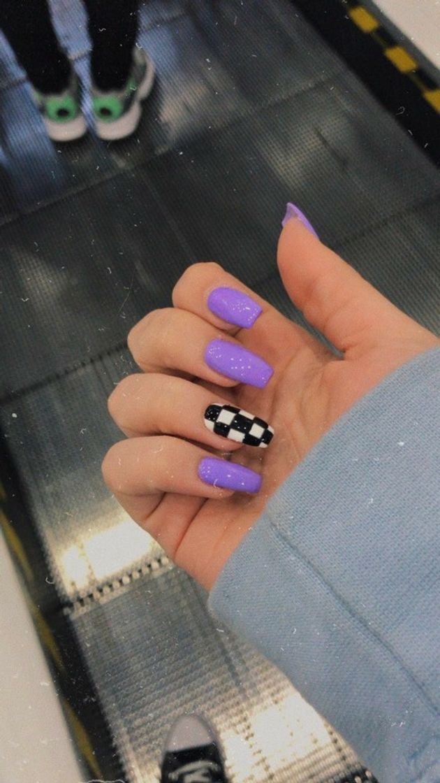 Fashion purple nails.