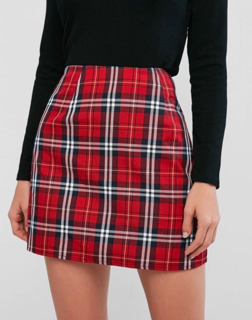 Social saia quadriculada (zaful)