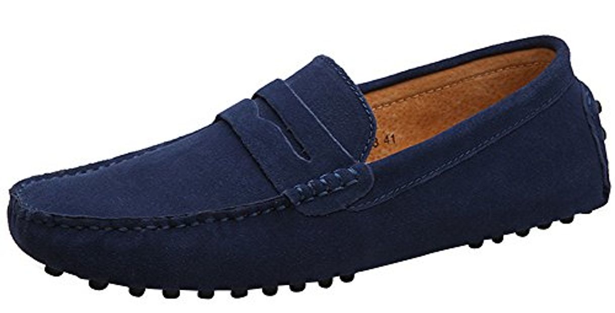 Moda Yaer Mocasines para hombre de ante clásicos