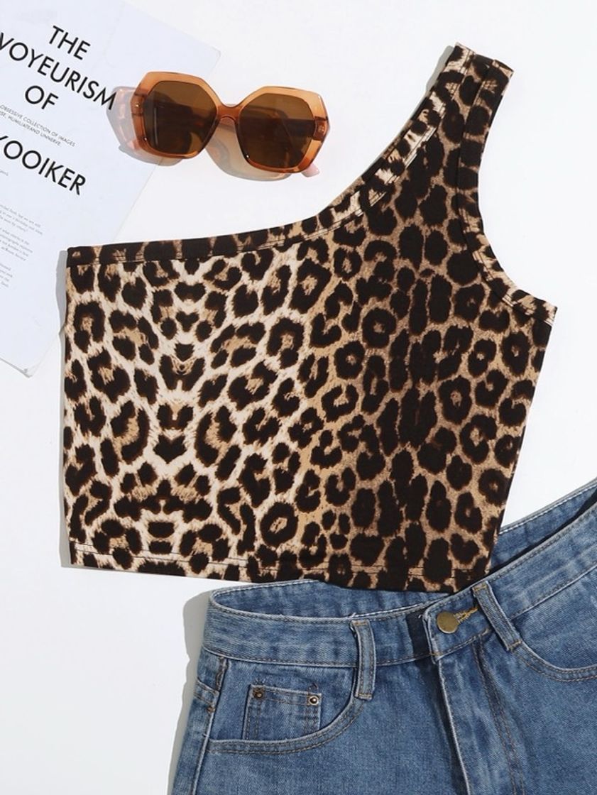 Moda cropped animalprint.