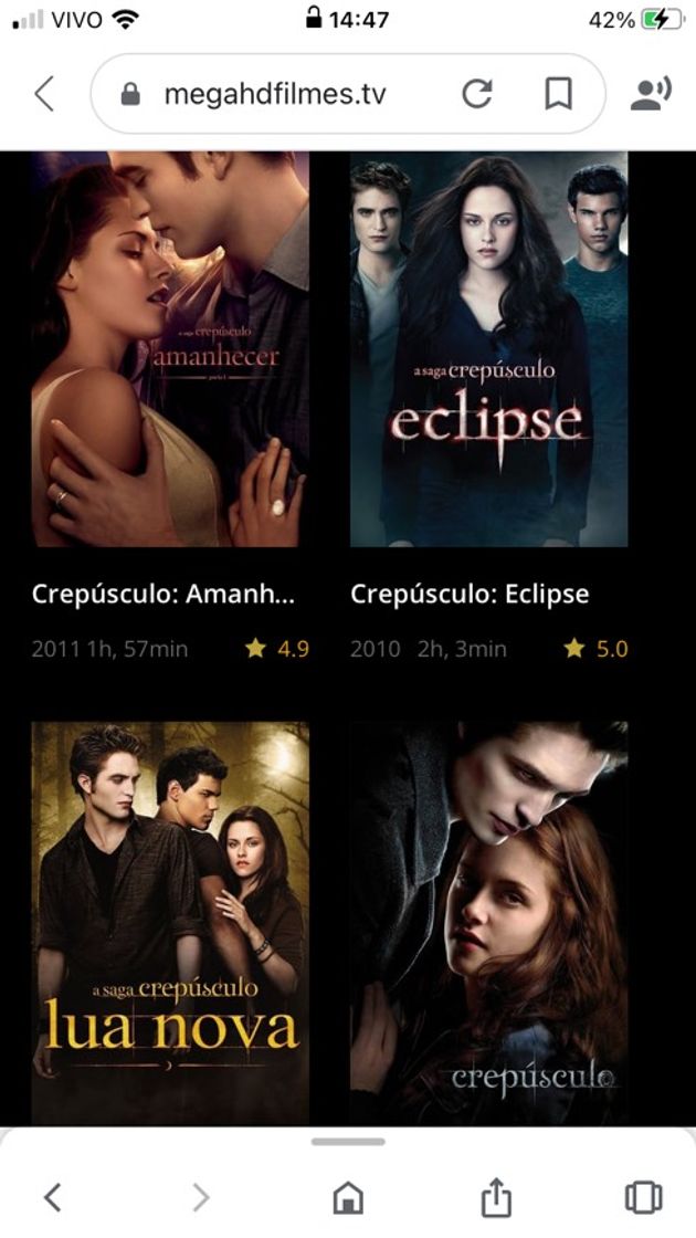 Moda Filmes Crepúsculo 