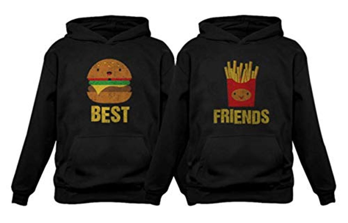 Moda Best Friends Set BFF Hoodies Set Burger & Fries Junk