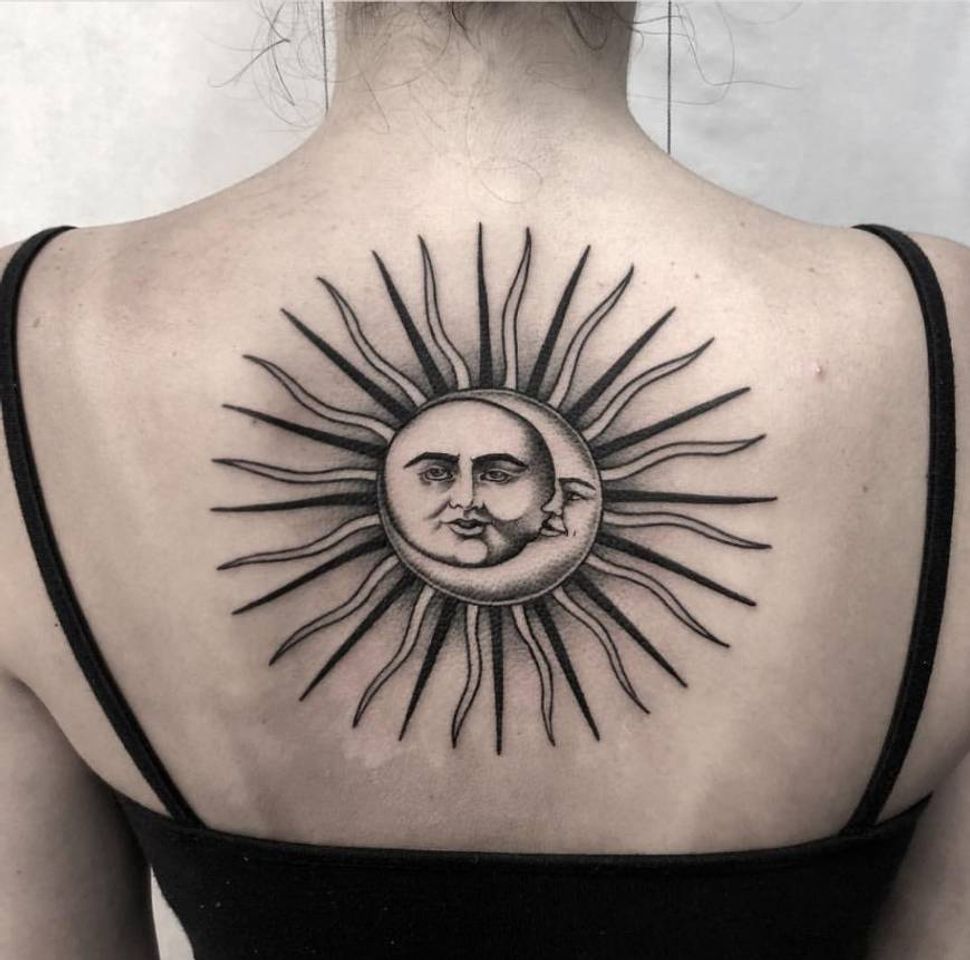 Fashion Sol e lua tattoo cut