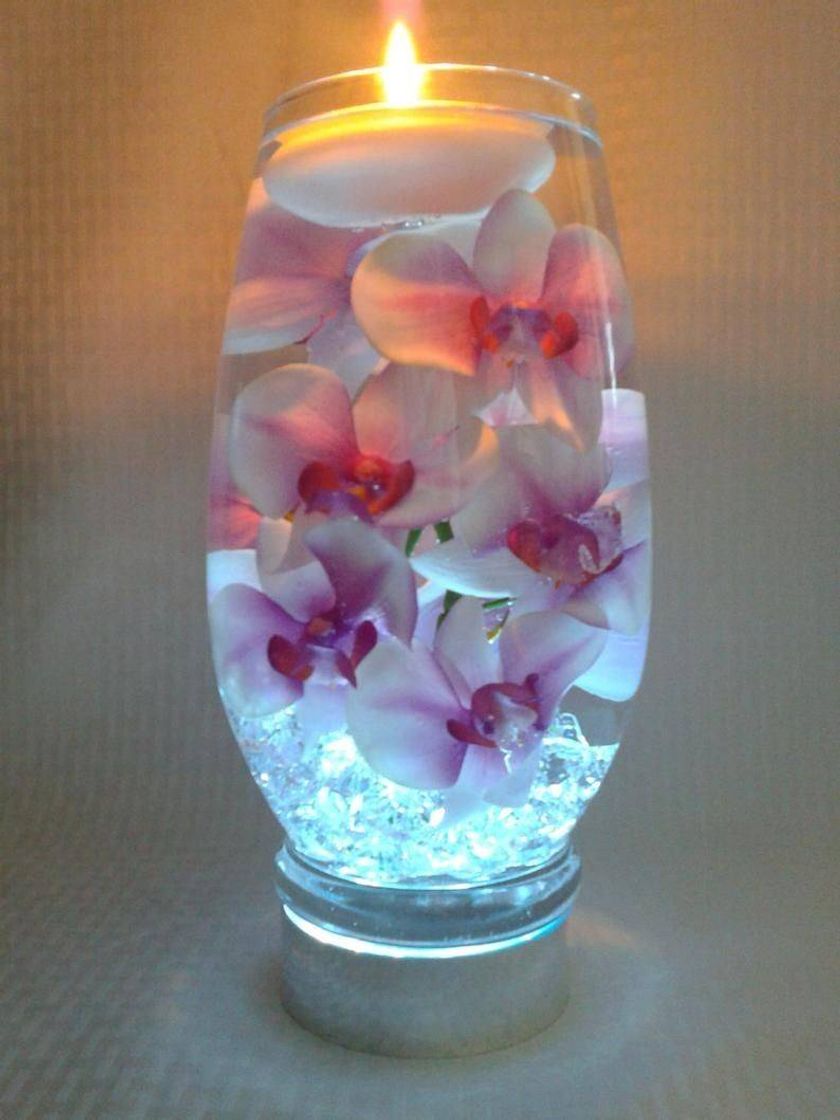 Moda Luminária de Orquídea rosa com centro roxo