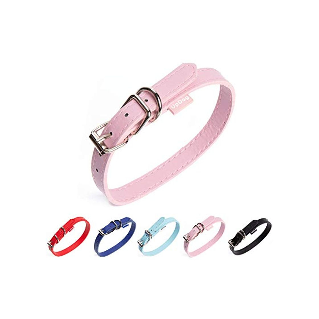 Producto UPDOG Collar para Perro de Cuero Sintético Diferentes tamaños para Todas Las Razas de Perros