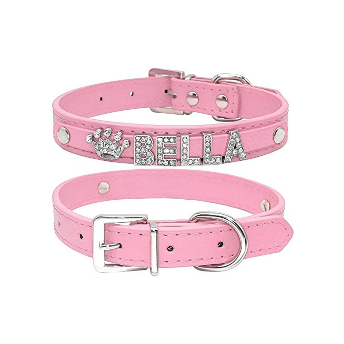 Producto Collar de perro de Berry, de piel sintética, suave, letras y abalorios