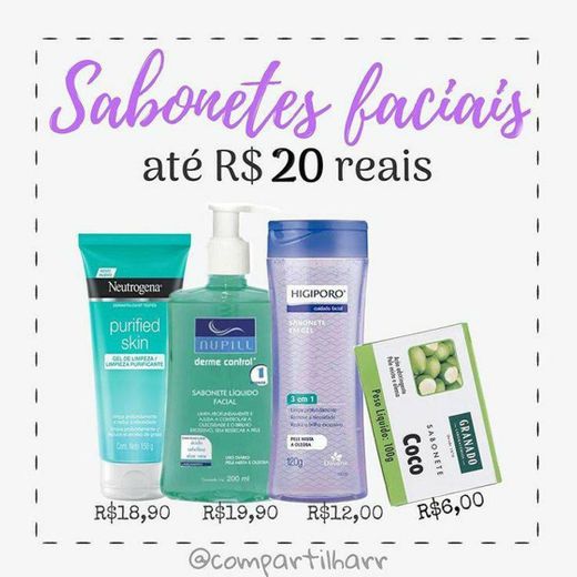 Sabonetes faciais bons de até R$20