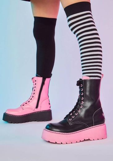 Criminally Cute Mismatch Combat Boots